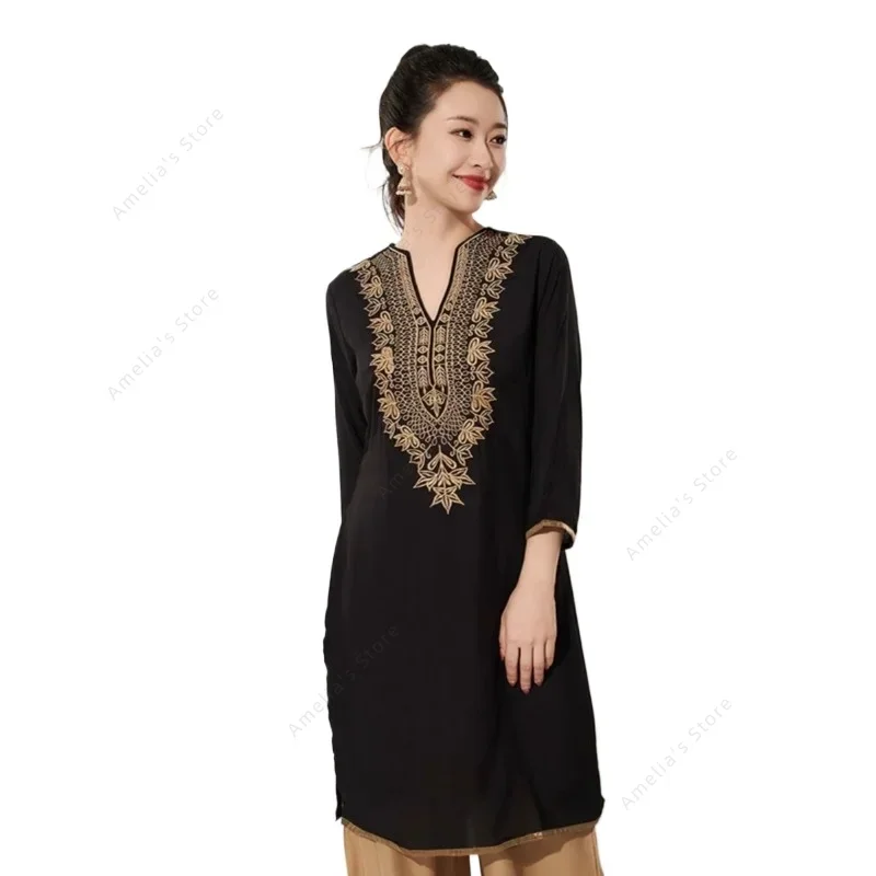 Summer Clothing Pakistan - Indiaas traditioneel geborduurd katoenen blouse voor